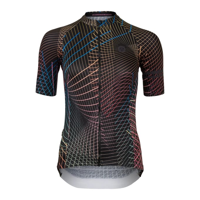 AGU Lines - Fietsshirt - Wielrenshirt - Dames - Zwart - XS - Sneldrogend - Laser afgewerkte mouwen - YKK rits - Siliconen gripper