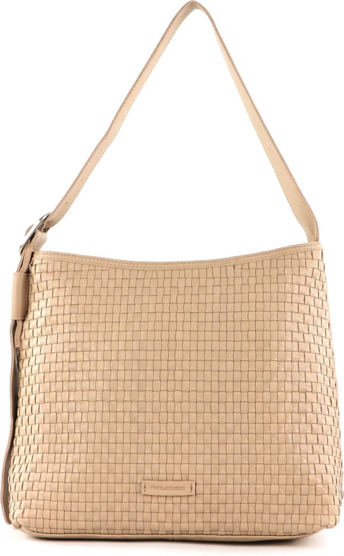 FREDsBRUDER Leren Schoudertas Salas Hobo Taupe Beige