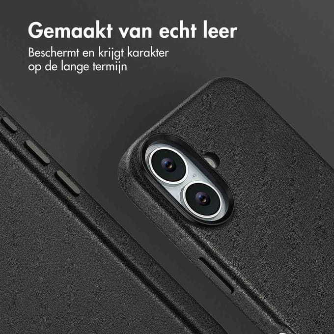 Accezz Hoesje - Geschikt voor iPhone 17 - geschikt voor MagSafe Leather Backcover - Black