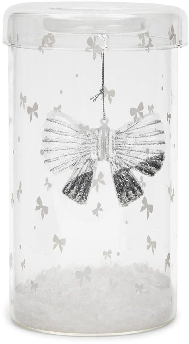 Riviera Maison Sparkling Bow Fillable Hurricane  - Transparent - 12.0 x 12.0