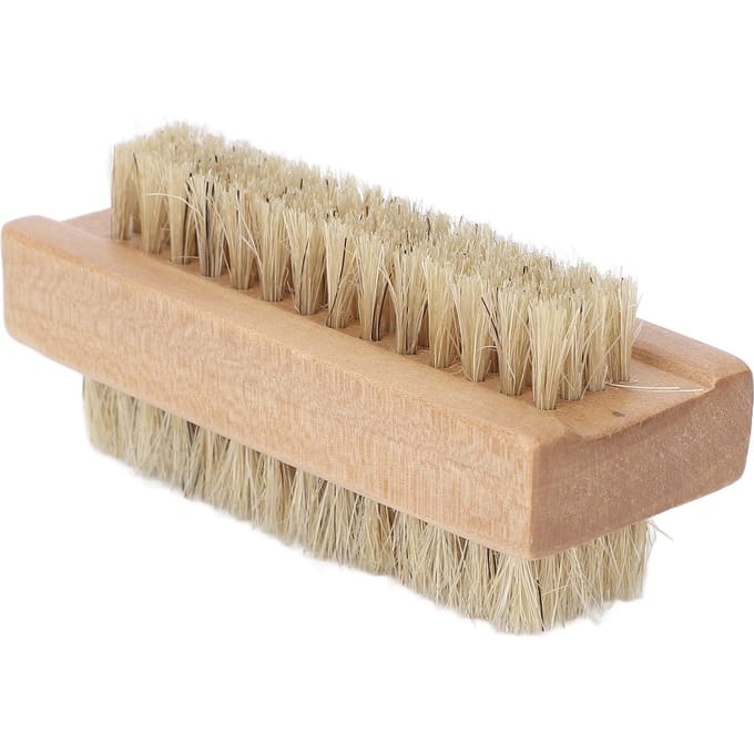 Brosse à ongles double face en bois pour manucure et pédicure beige