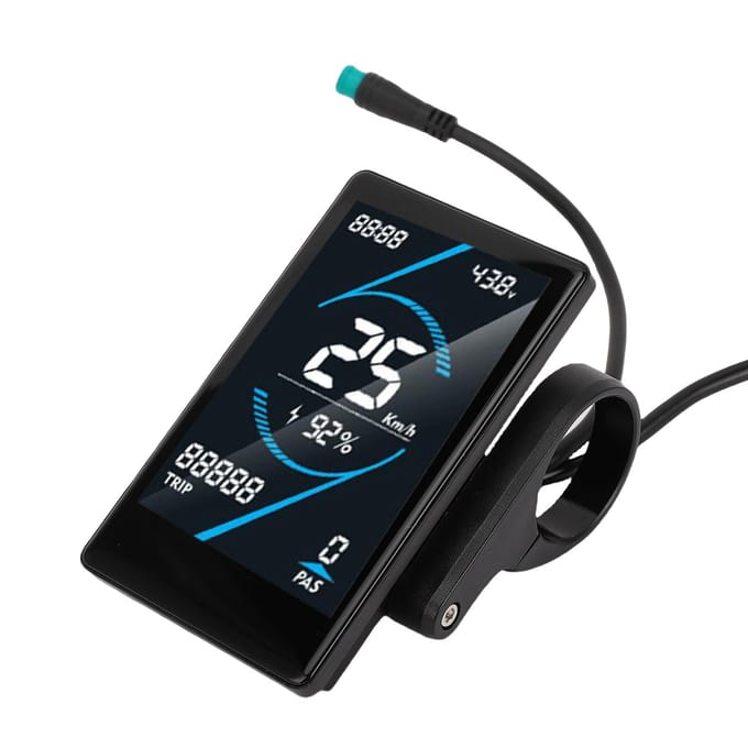 Fiets Display Meter Regenbestendig 2472V Multifunctioneel HD Kleuren LCD Scherm Elektrisch Fietsen black