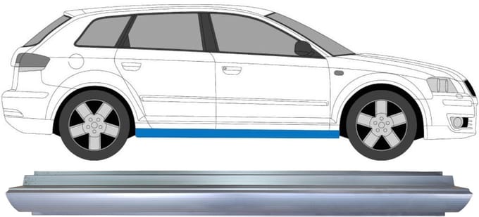 Reparatie dorpel voor Audi A3 8P 2003-2012 / Links = Rechts (symmetrisch)