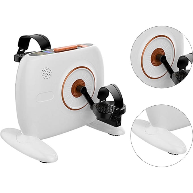 Gemotoriseerde Pedaal Hometrainer Mini Onder Bureau Fiets Pedalen Bewegingstrainer Slimme Revalidatiemachine wit