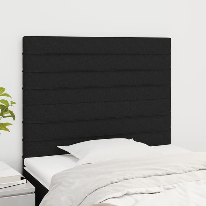 vidaXL - Hoofdbord - zwart - 90x5x118/128 - cm - stof