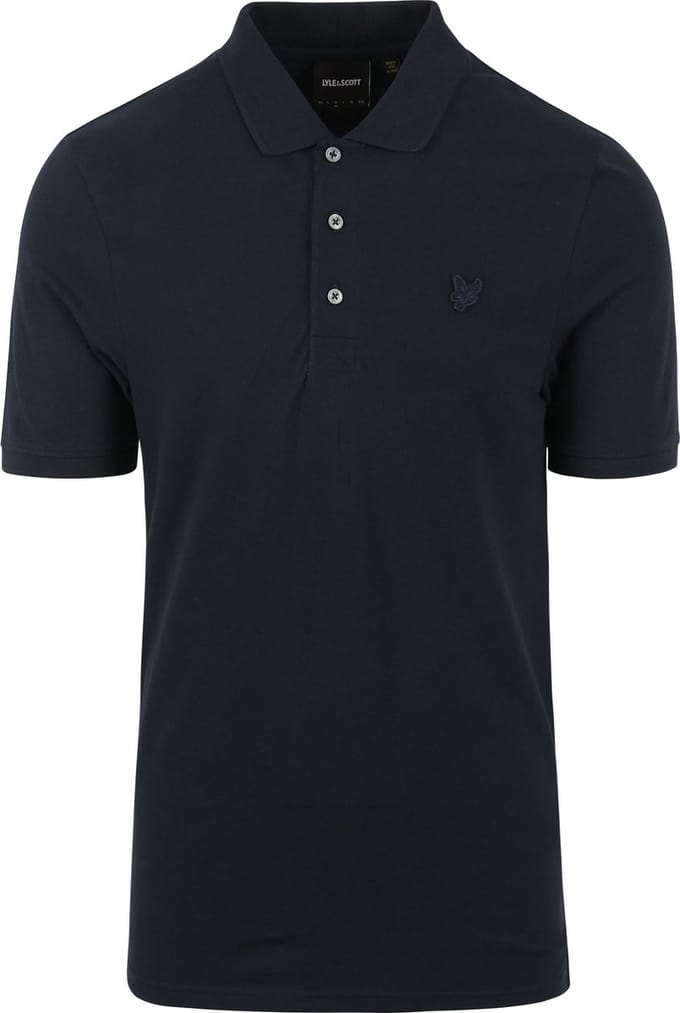 Lyle and Scott Tonal Eagle Polo Donkerblauw (navy) - Maat L - Heren