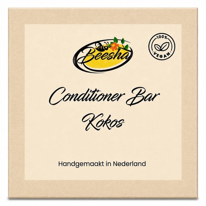 Beesha - Conditioner Bar Kokos - Vegan - Sulfaatvrij - Parabeenvrij - CG Proof