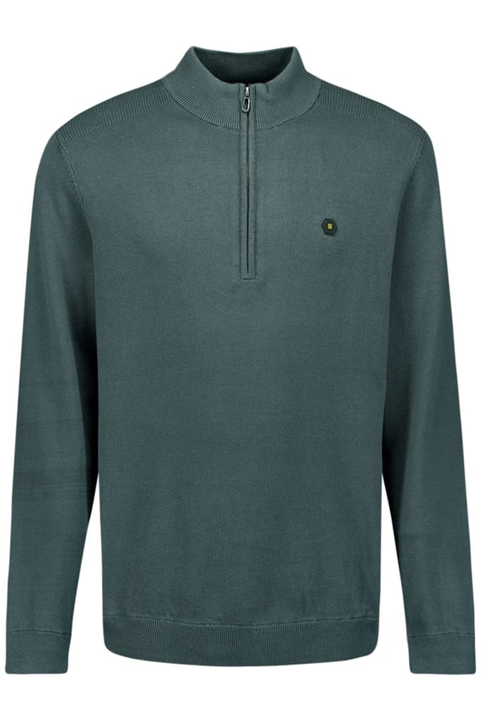 No Excess Pullover Half Zipper Solid Knit Dark Steel Größe: M | Turtlenecks Outlet | Herren