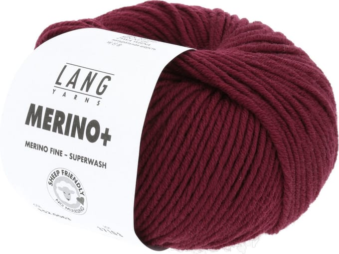Lang Yarns Merino Plus - 63 wijnrood - Merinowol Garen