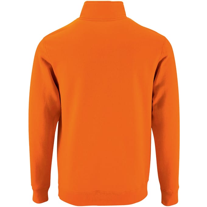 SOLS Heren Stan Contrast Zip Neck Sweatshirt (Oranje)