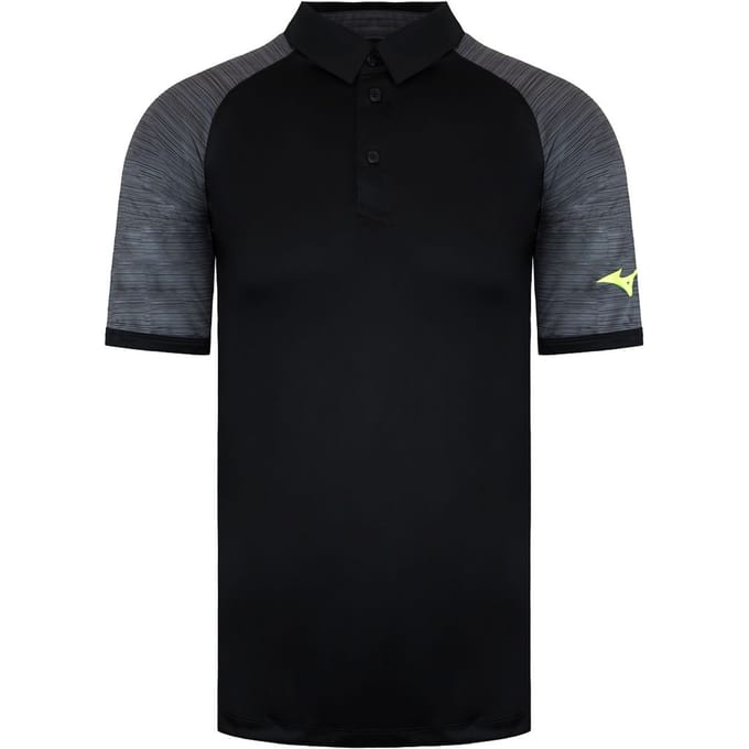 Mizuno Bedrukt Zwart Heren Poloshirt