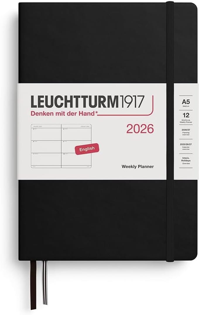 Weekkalender A5 2026 Per Week Overzicht Hardcover Zwart