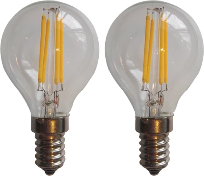 E14 Kogellamp G45 - 470 Lumen - 2700K - 4W - 2 stuks