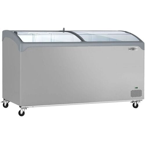 GGM Gastro Tiefkühltruhe - 1570x650mm - 352 Liter - Mit Glasschiebedeckel Zilver