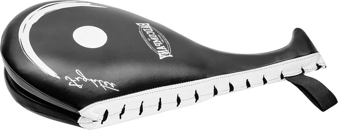 Taekwondo Handpratze - Slagkussen Kick Pad - Techniek Trainen - Anatomische Greep - 42 cm - Wit Zwart