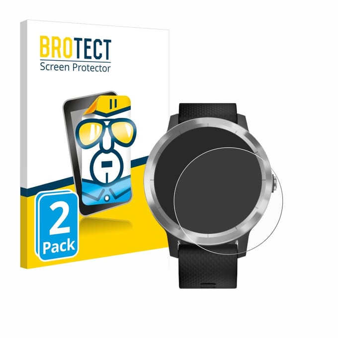 BROTECT - Screenprotector voor Garmin Vivoactive 3 / Forerunner 45 / Approach S40 - Folie Beschermfolie transparant 2 Stuks