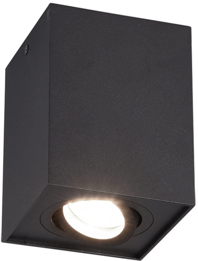 LED Plafondspot - Trion Bisqy - GU10 Fitting - 1-lichts - Vierkant - Mat Zwart - Aluminium