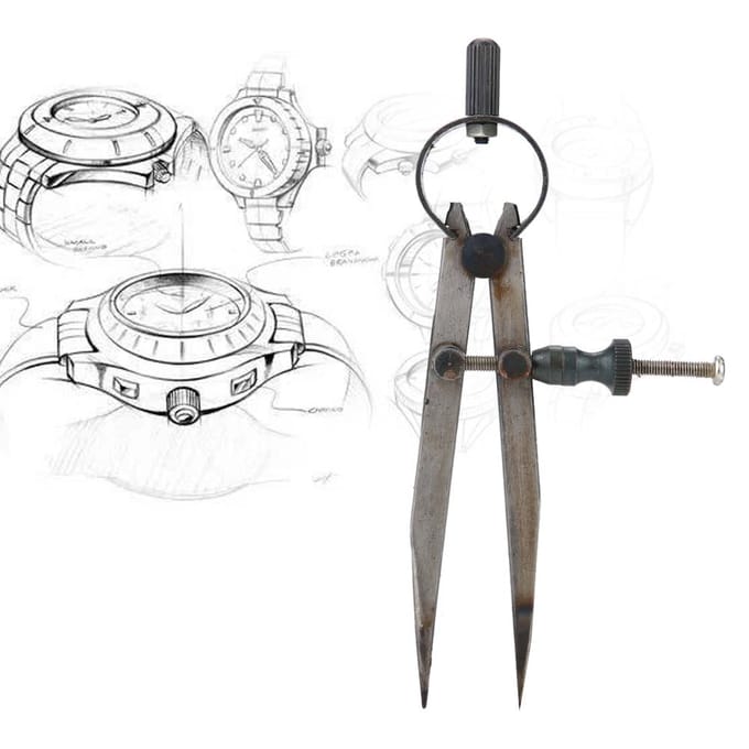 4  Lange Fijne Punt Passer Vierkant Taps Toelopende Poten Sieraden Markeringstool gray