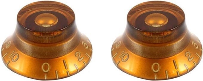Allparts vintage amber belknoppen - 2 stuks