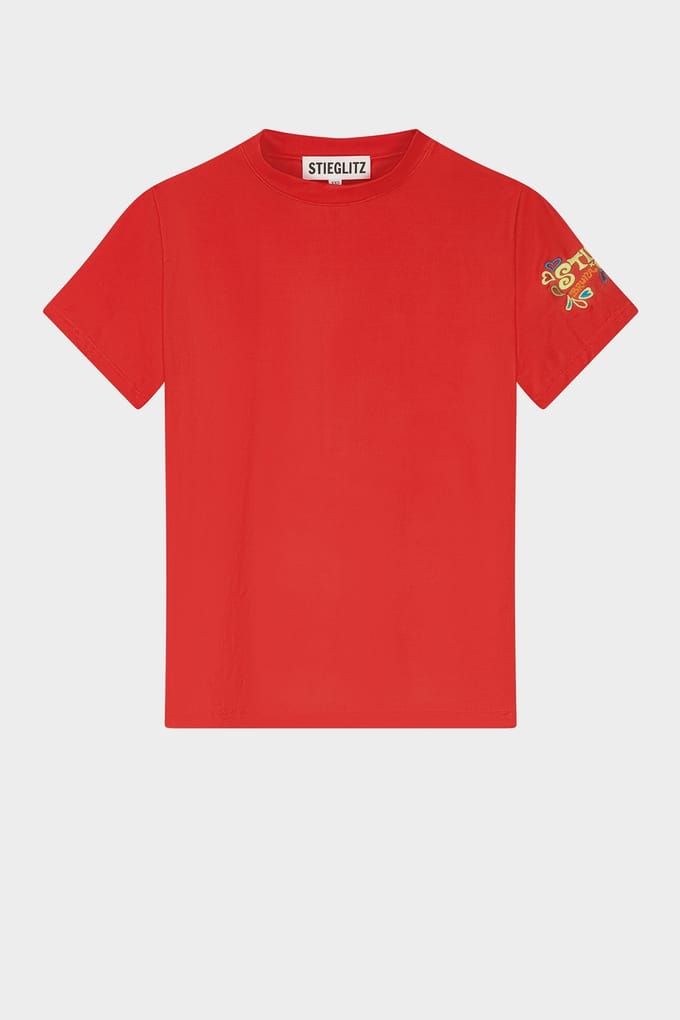 Stieglitz Fairuz Fitted T-shirt Red Maat: S | Tops Outlet | Dames | Rood
