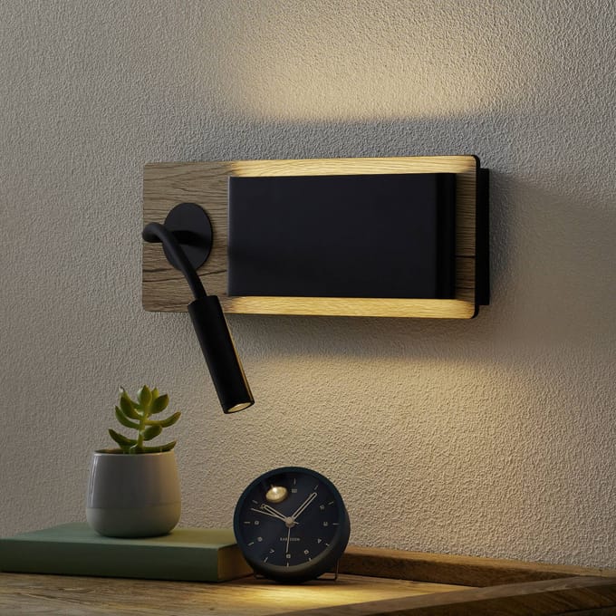 FARO BARCELONA Wandlamp Mood, indirect licht met leeslamp