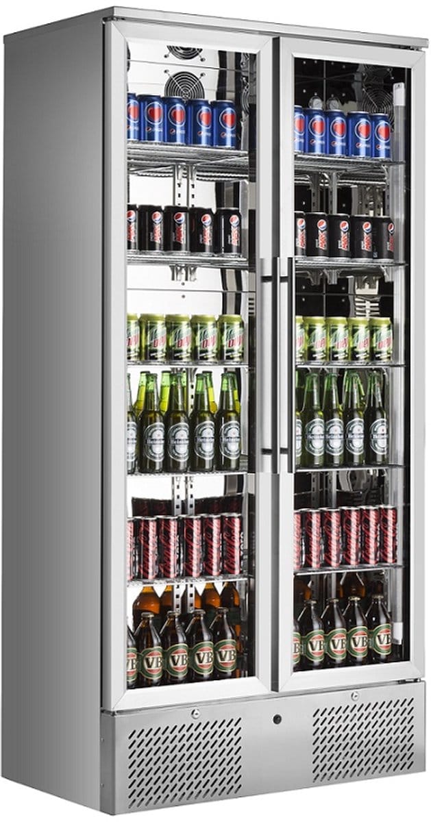 CombiSteel Drankenkoeling - 458L - RVS - Geforceerd - Draaideuren - 900x515x1820mm - Horeca Koelkast