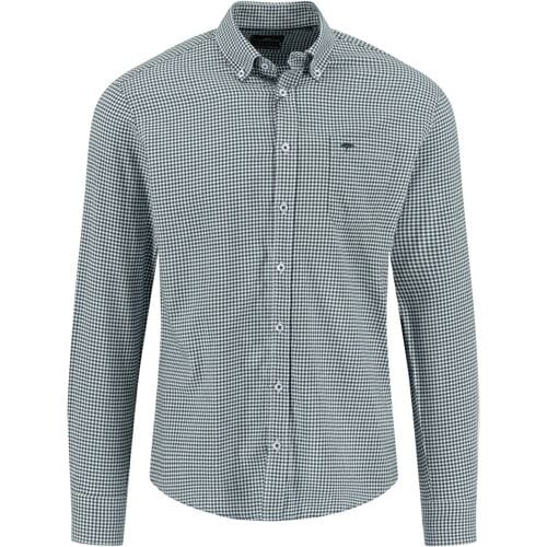 Fynch-Hatton Overhemd Flanel Vichy Check Dark Ivy / male