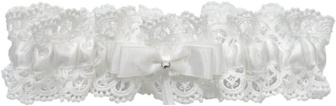 Bruids Kousenband - Accessoire Bruid - Bruiloft Versiering - Met Kristal - One Size - Beige