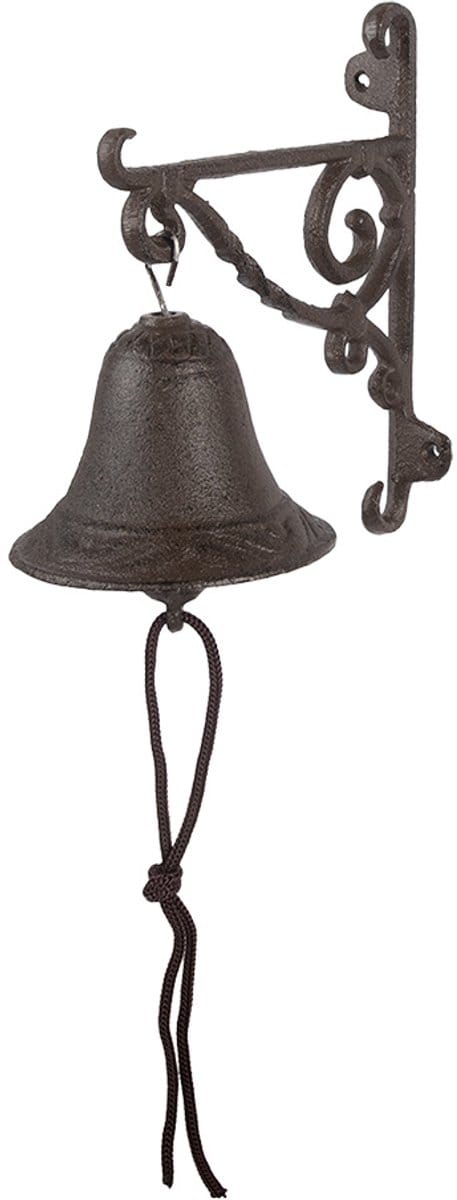 Clayre & Eef Ouderwetse Deurbel 14x11x18 cm Bruin IJzer