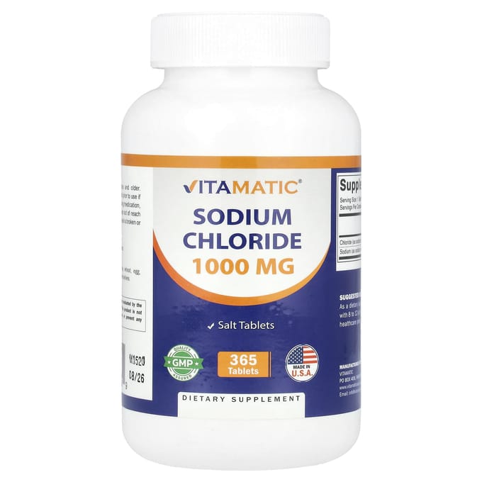Vitamatic, chlorure de sodium, 1 000 mg, 365 comprimés