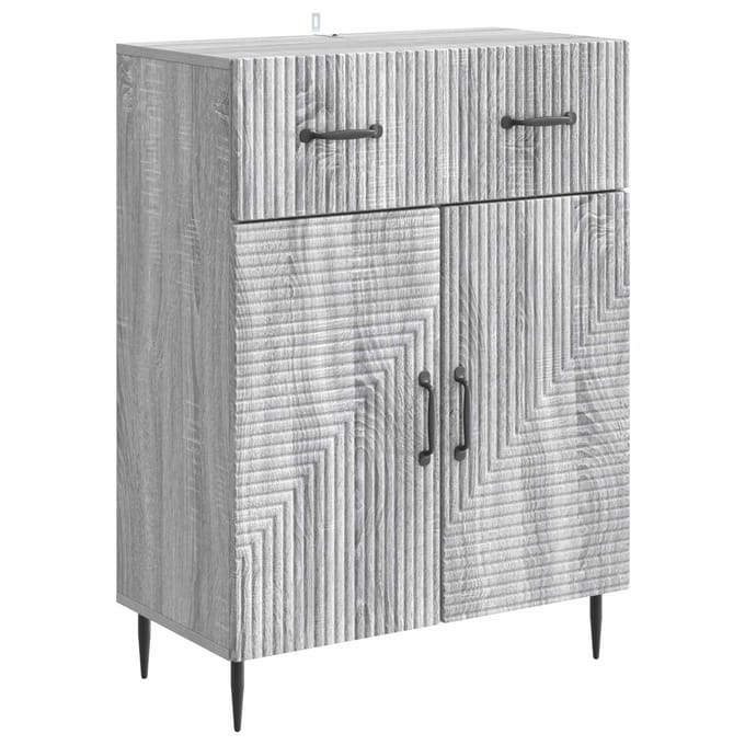 vidaXL - Dressoir - Grijs - sonoma - 66 - x - 34,5 - x - 89,5 - cm - Bewerkt - hout