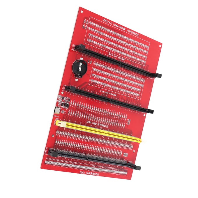 RAM Geheugen Diagnostische Analyzer 4-in-1 Desktop DDR3 DDR4 DDR5UDIMM DDR5RDIMM Tester Kaart met Licht red