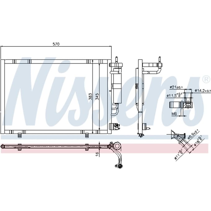 Condensator, airconditioning NISSENS 940277