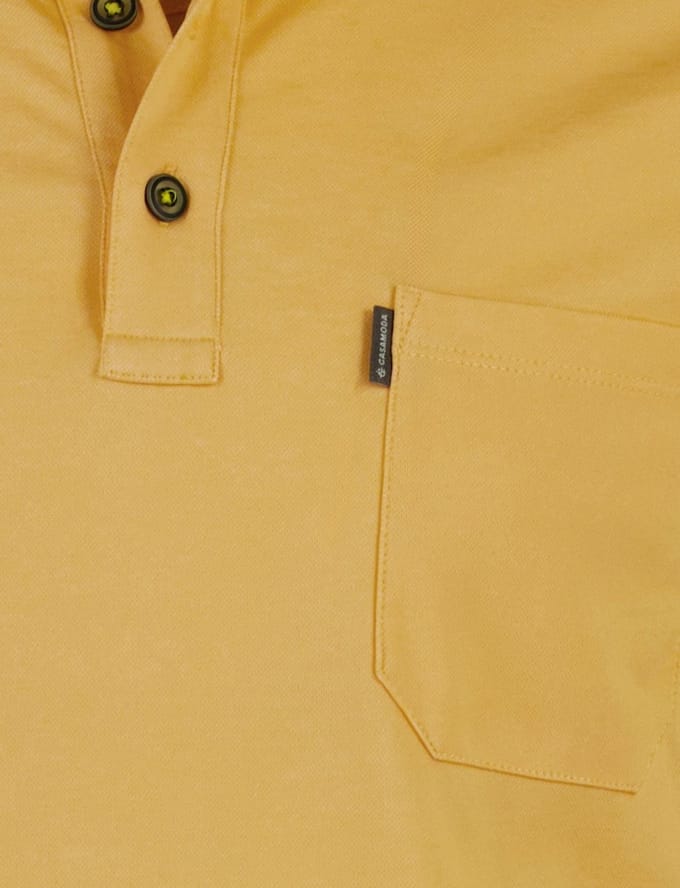 CASA MODA comfort fit heren polo - geel