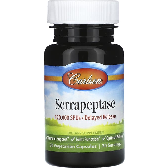 Serrrapeptase, Libération Retardée, 120 000 SpU, 30 Gélules Végétales