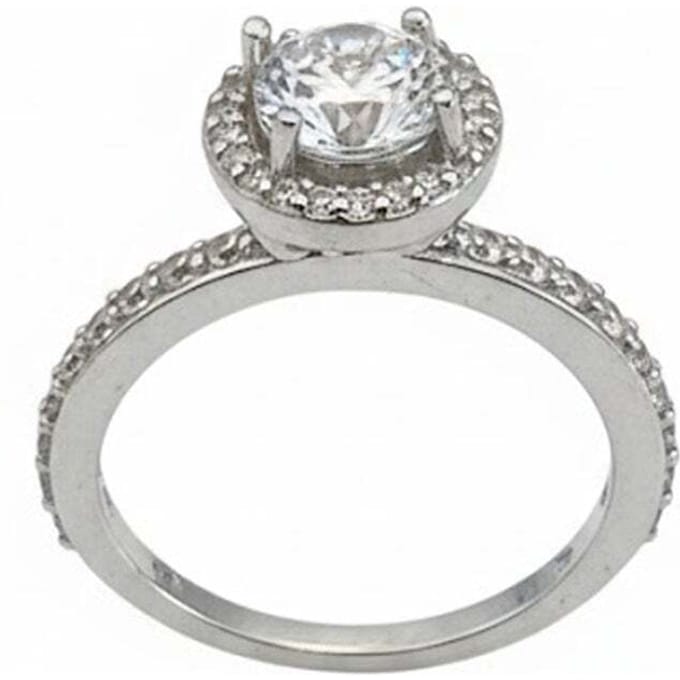 Eternelle Sterring met Halo, 925 Sterling Zilver, BIAN025