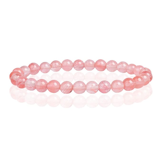 6mm Memphis Natuursteen Armband - Watermelon Crystal