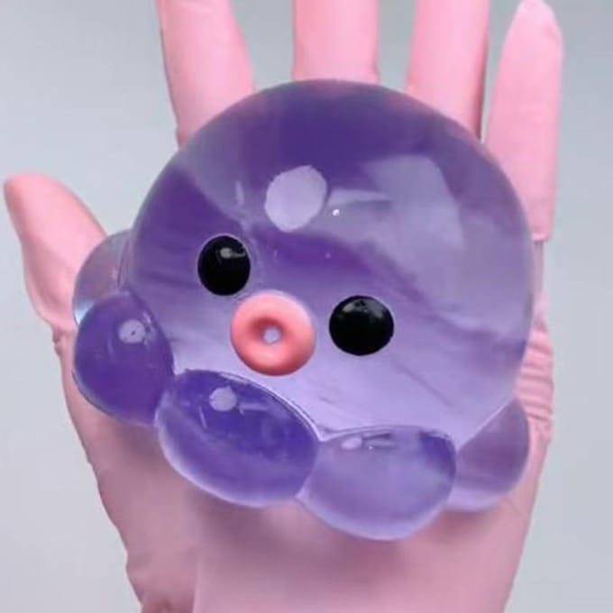 Taba Squishy Transparante Waterbal TPR Slow Rebound Bubble Octopus Knijpspeelgoed Stressverlichting Elastische Knijpbal Decompressie gray