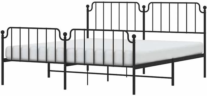 Metalen Bedframe - Ledikant - Slaapkamer - Robuuste Constructie - 183x213 cm - Zwart