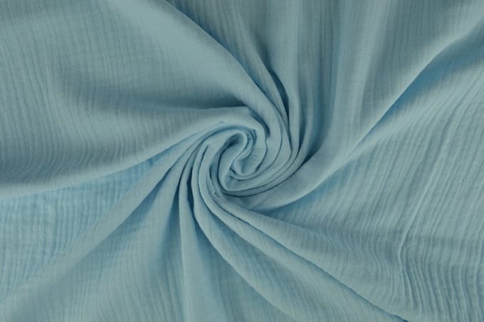 10 meter double gauze - Baby blauw - 100% katoen