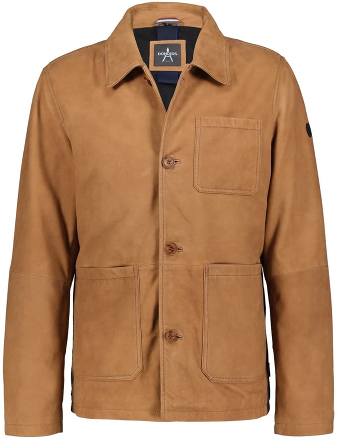 Lennox leren Shirt-jacket