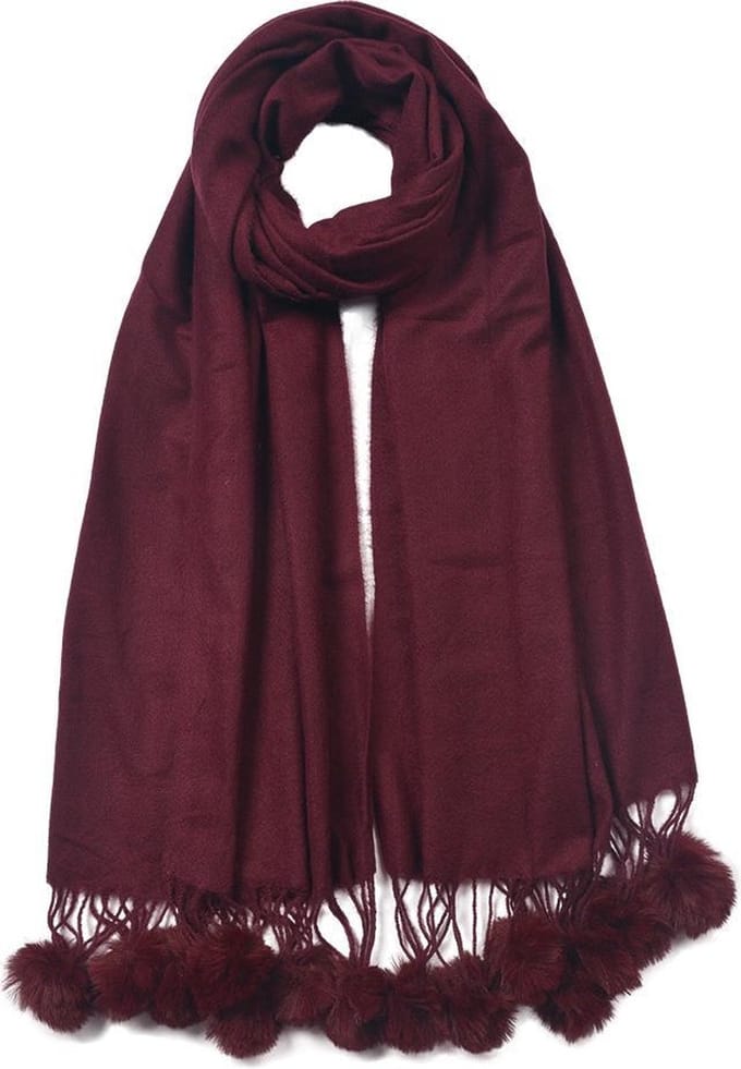Juleeze Sjaal Dames Effen 70x180 cm Rood Synthetisch Shawl Dames