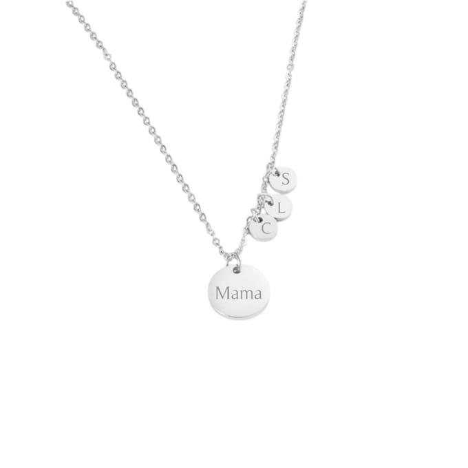Ketting met Naam en 3 Initialen Zilver