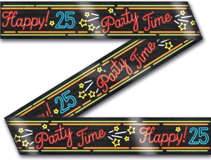 Paper Dreams Party Tape Happy 25 Neon 12 Meter