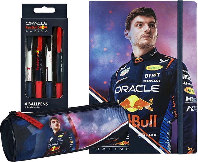 Max Verstappen Notitieboekje Pennen en Etui - Set - Formule 1 - Back to School
