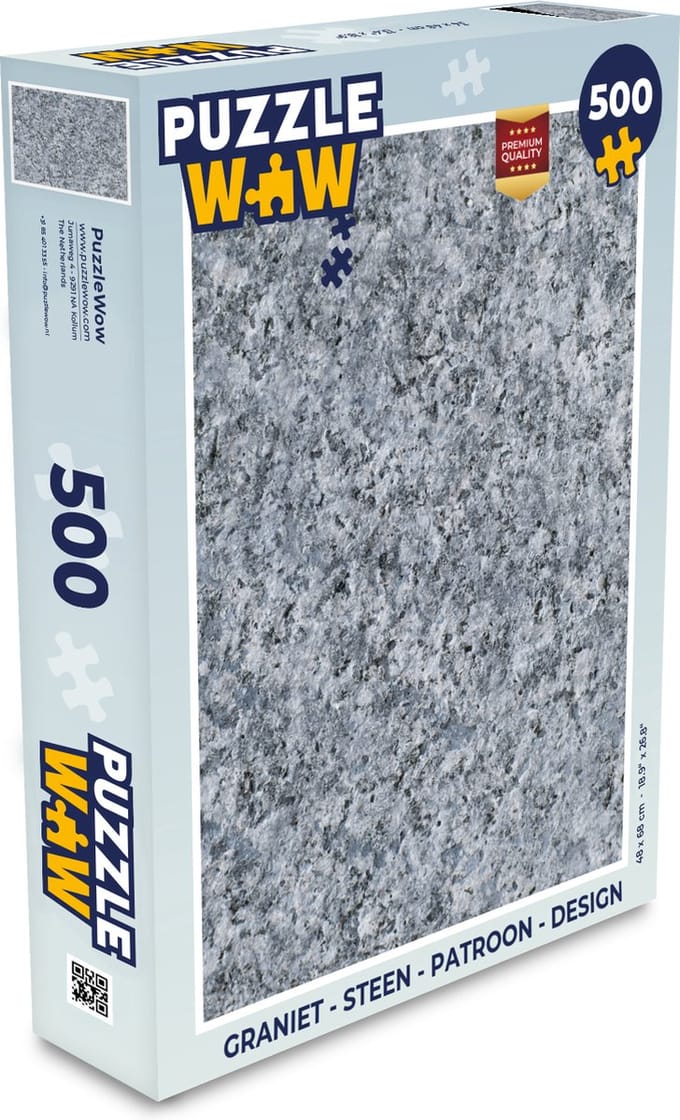 Puzzel Graniet - Steen - Patroon - Design - Grijs - Legpuzzel - Puzzel 500 stukjes