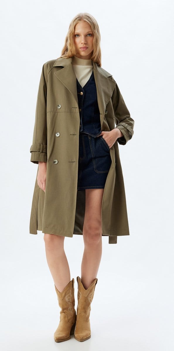 Normaal met epauletten Trenchcoat