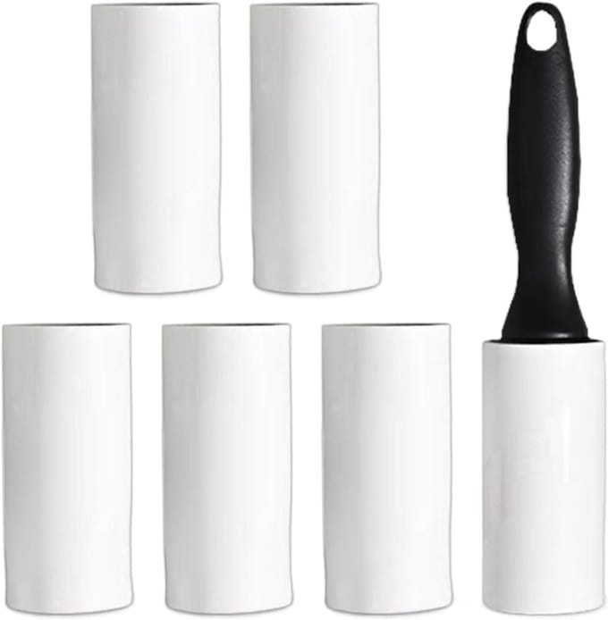 Plakrollers Textiel - Kleding Tape Roller - Vlekken Verwijderen - Superplakkerig Papier - 1 Handvat + 6 Rollen - Niet gespecificeerd
