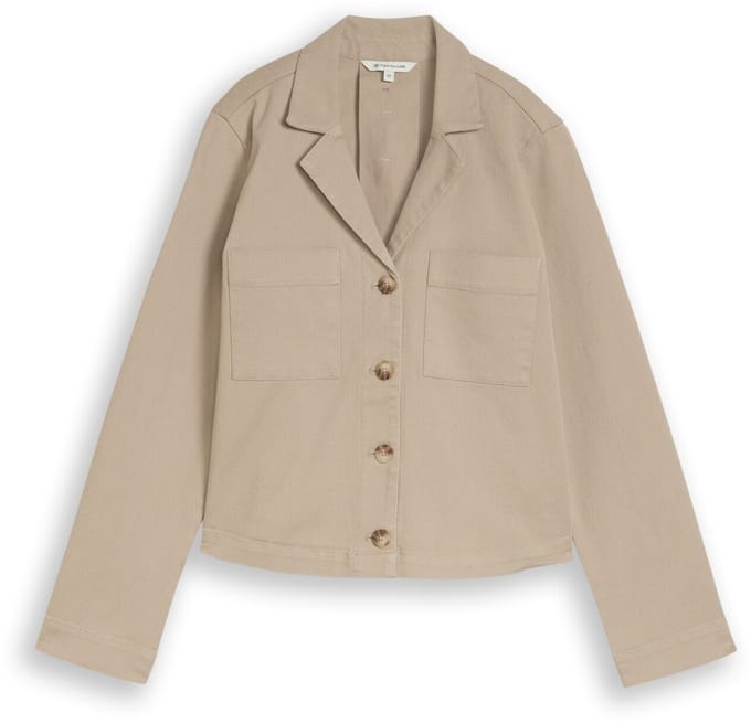 Tom Tailor - Regular fit jas met borstzakken - Maat 46 - soft taupe grey