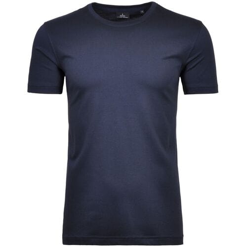 Ragman T-Shirt Uni Solid Round Neck Pima Cotton Donker Blauw / male